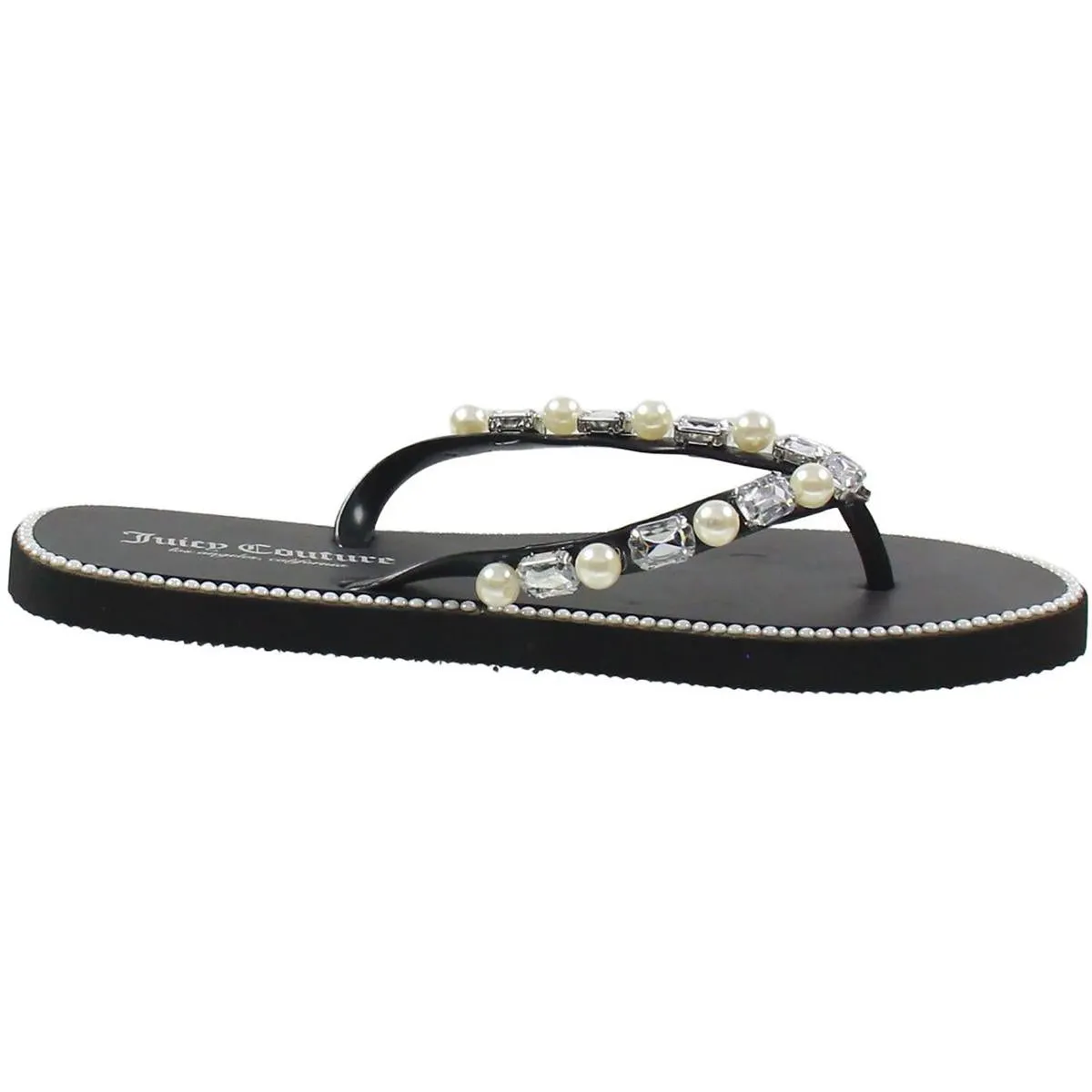 3637 Womens Sequined Manmade Flip-Flops
