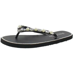 3637 Womens Sequined Manmade Flip-Flops