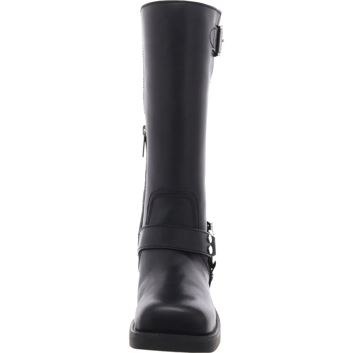 40F4CBFB7L Womens Buckle Leather Mid-Calf Boots