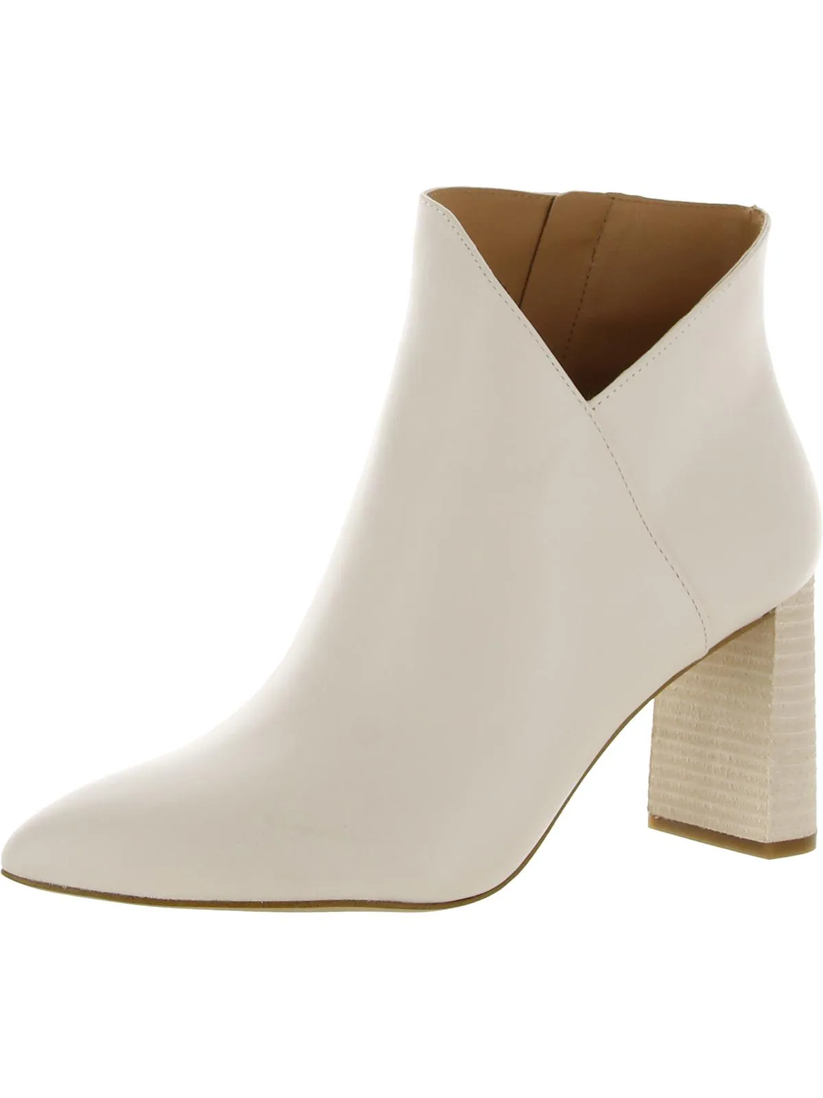 Abrina Womens Leather Block Heel Shooties
