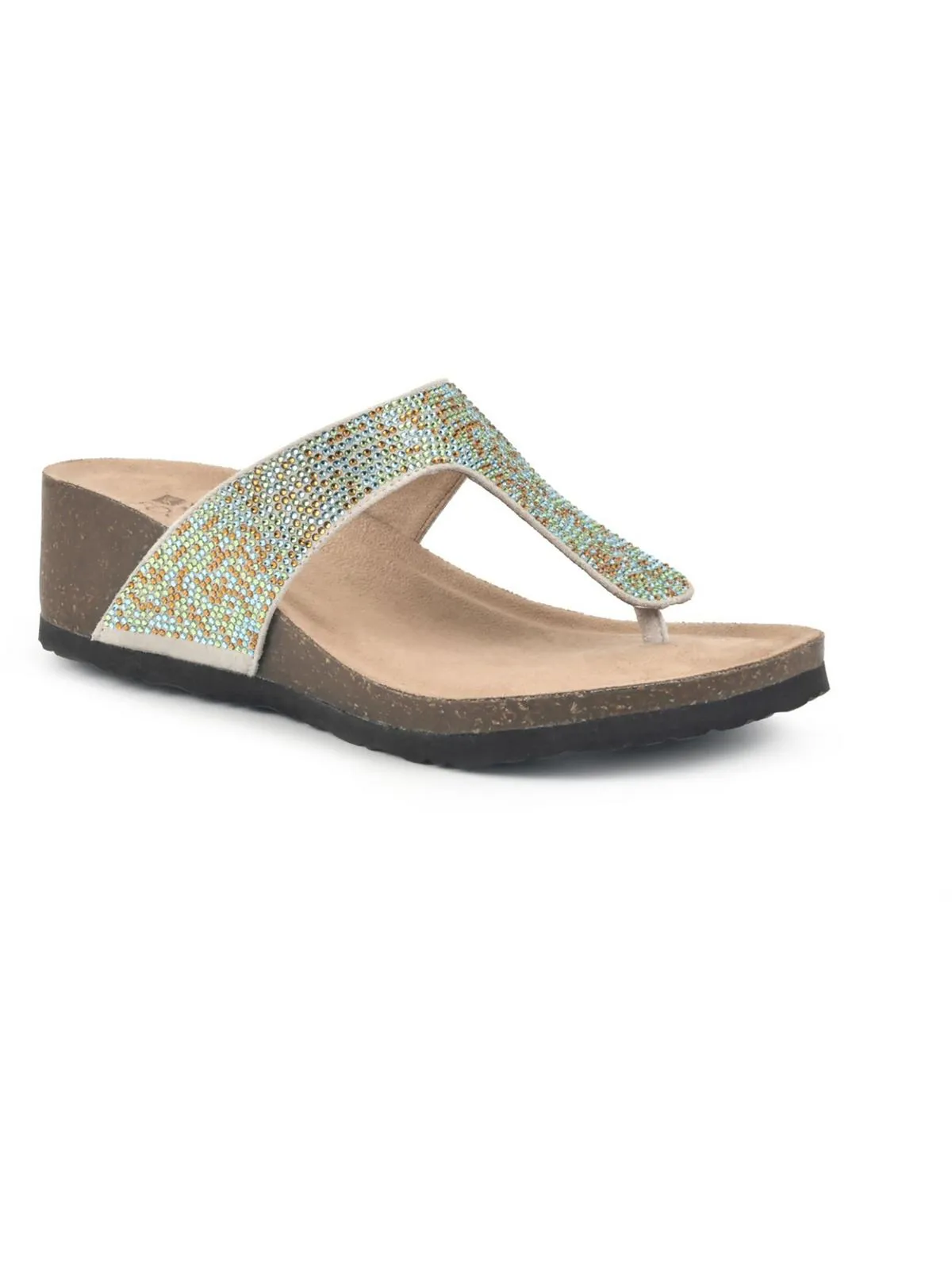 Action Womens Thong Footbed Wedge Sandals