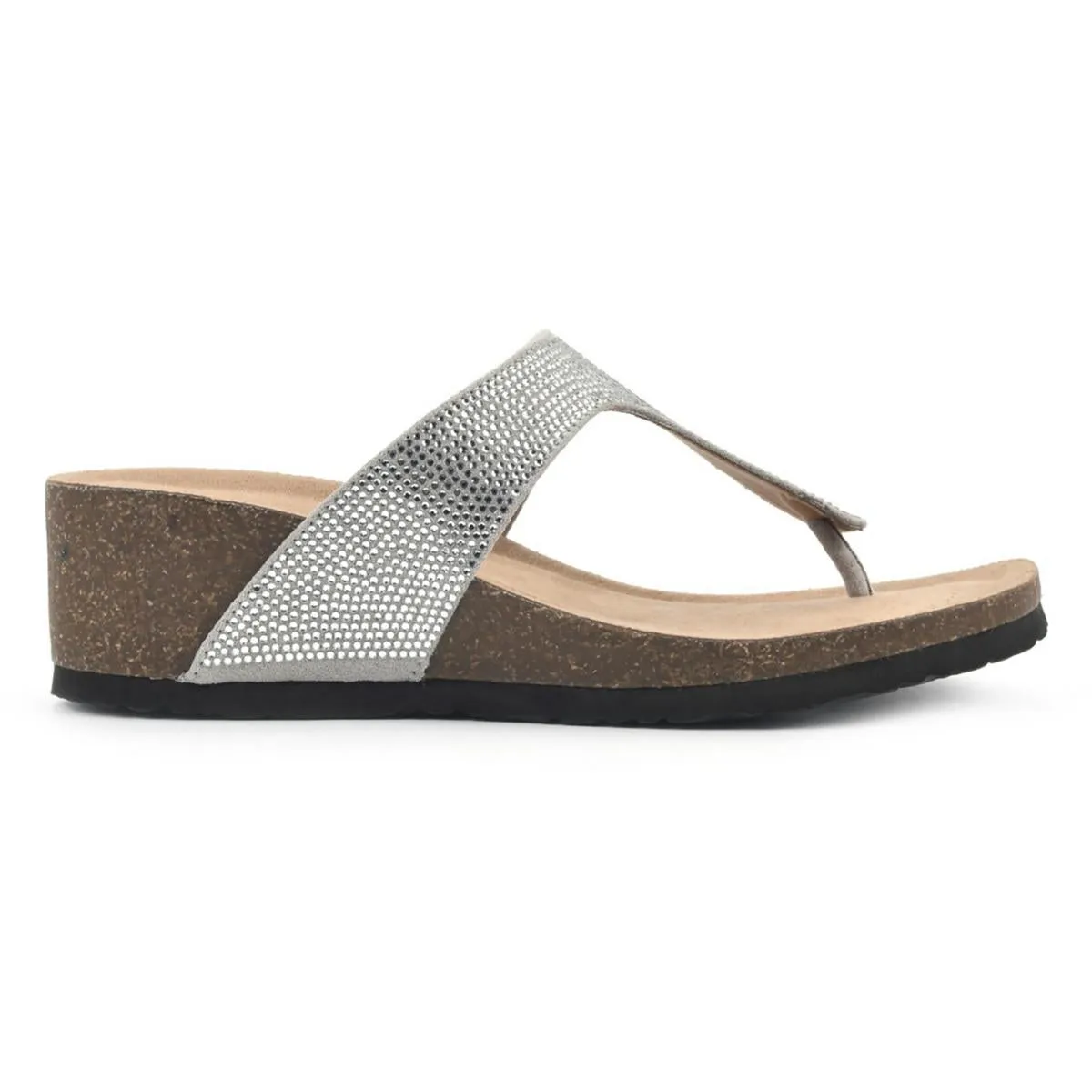 Action Womens Thong Footbed Wedge Sandals