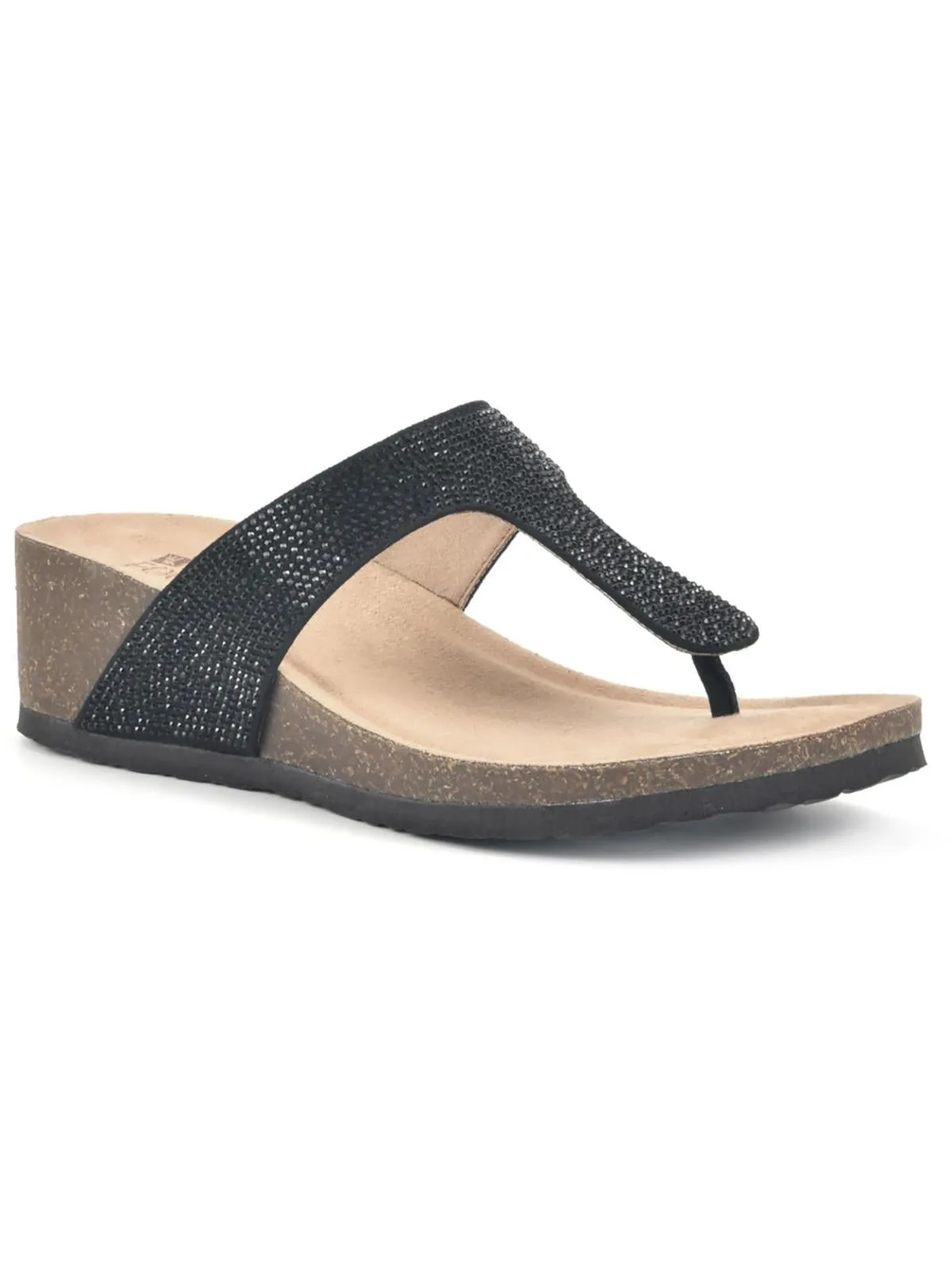 Action Womens Thong Footbed Wedge Sandals
