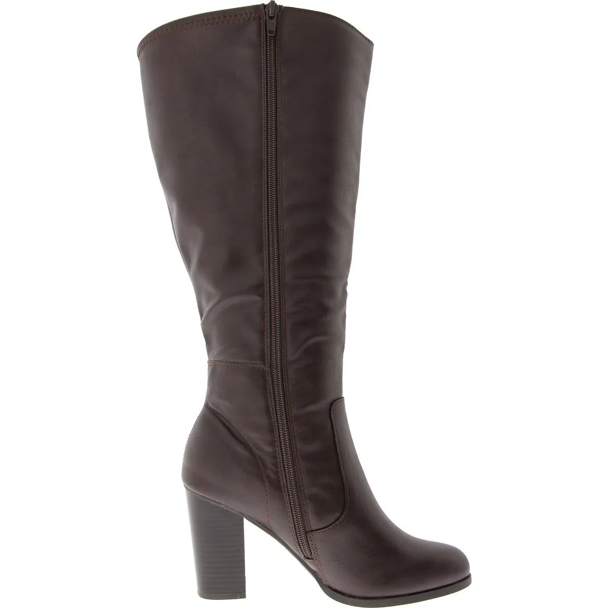 ADDYY Womens Faux Leather Zipper Knee-High Boots