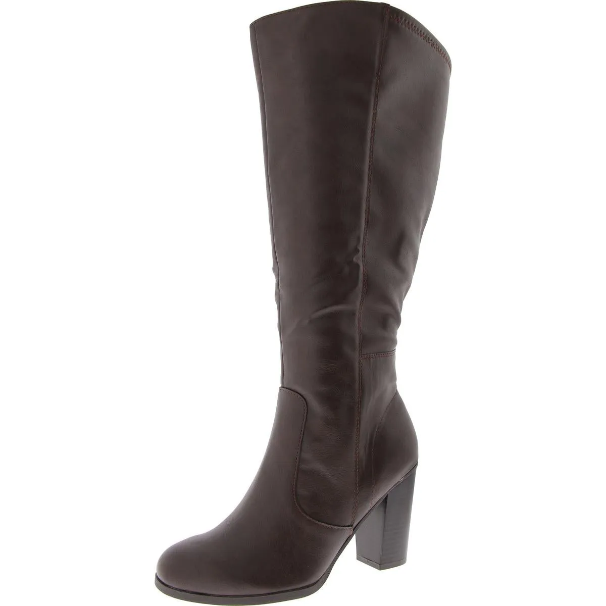 ADDYY Womens Faux Leather Zipper Knee-High Boots