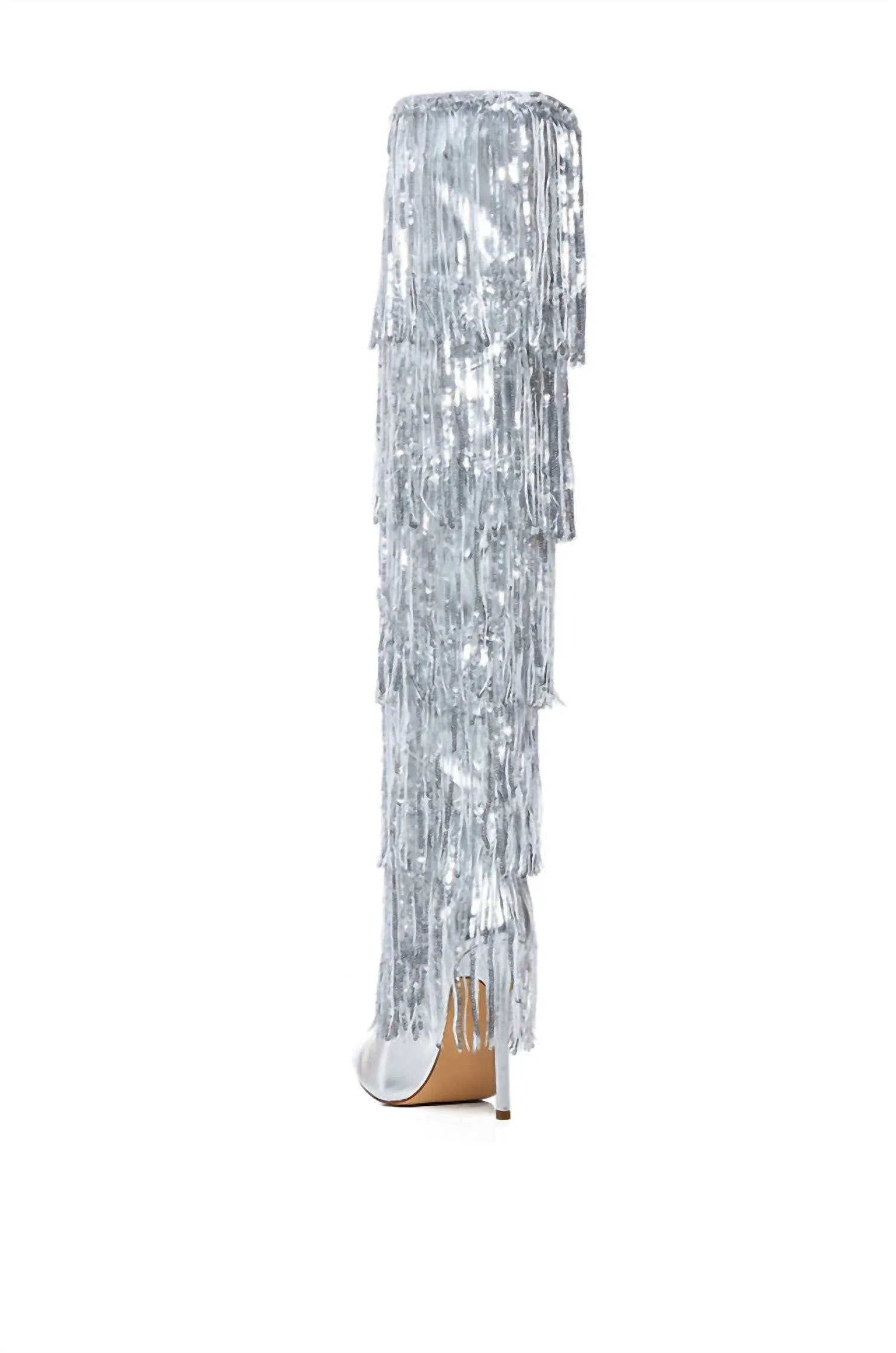 Adriel Fringe Boot In Silver