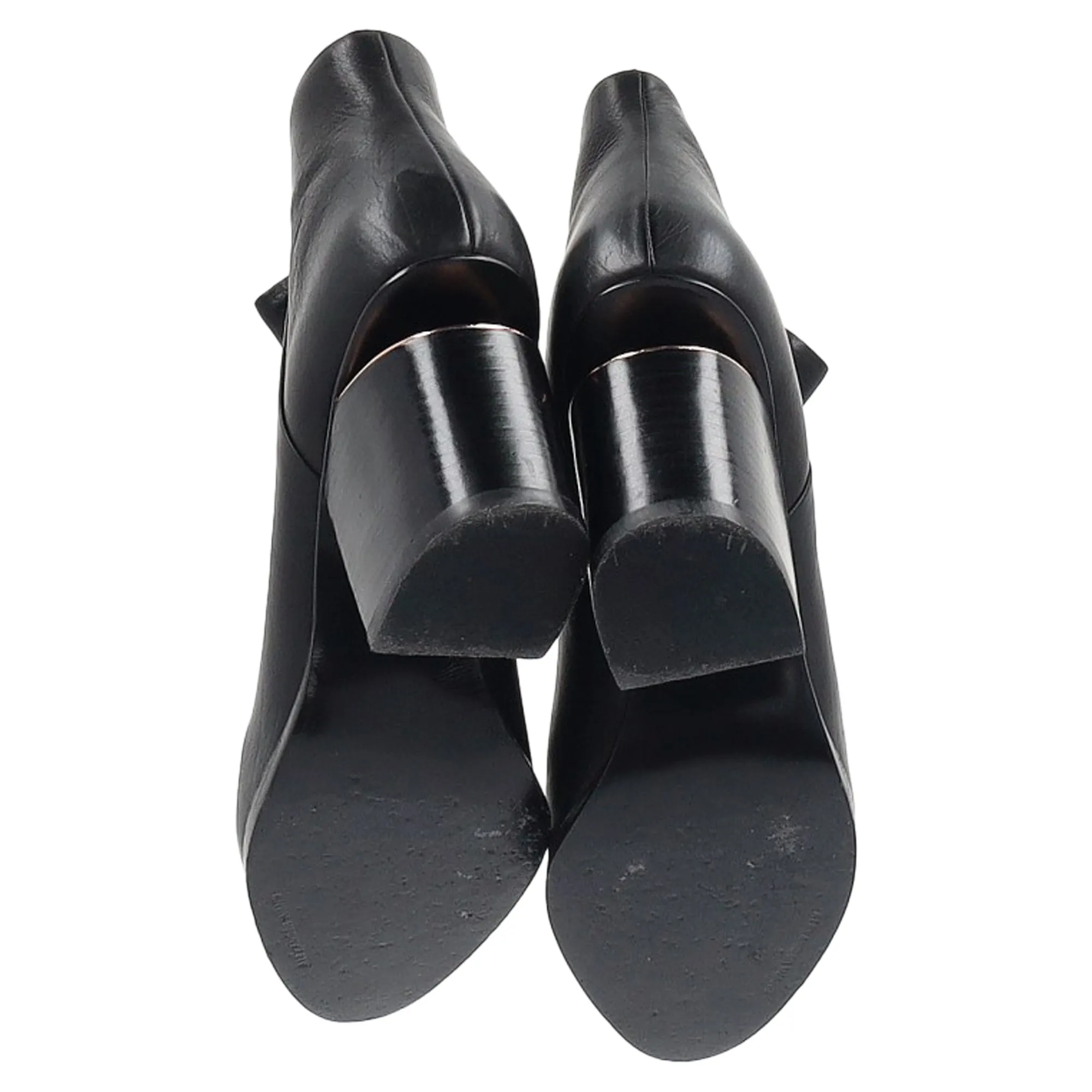 Alexander Wang Gabi Cutout Heel Ankle Boots in Black Leather