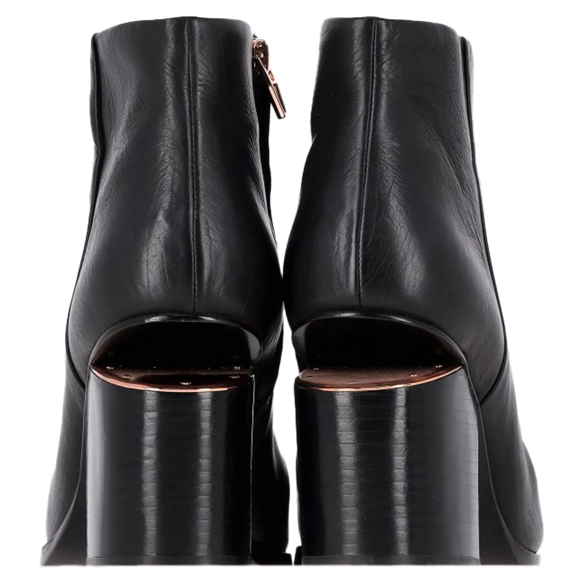 Alexander Wang Gabi Cutout Heel Ankle Boots in Black Leather