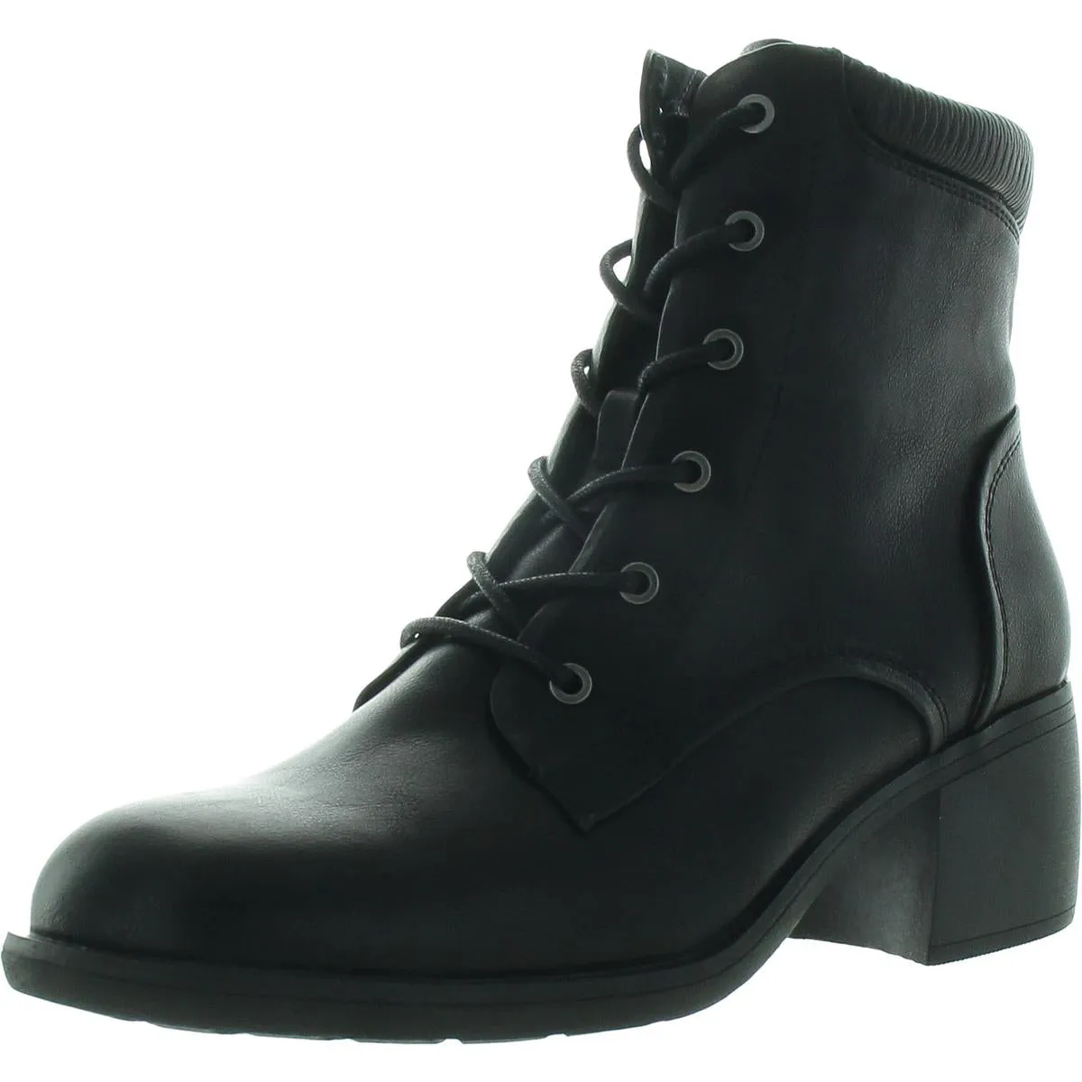 Allister Womens Faux Leather Casual Combat & Lace-Up Boots