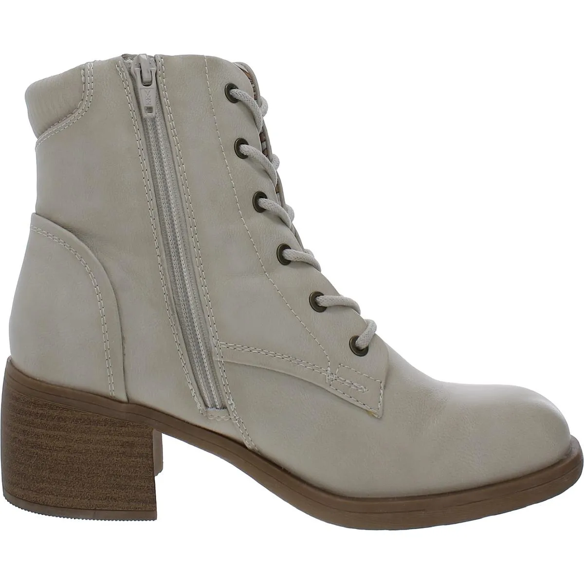 Allister Womens Faux Leather Casual Combat & Lace-Up Boots
