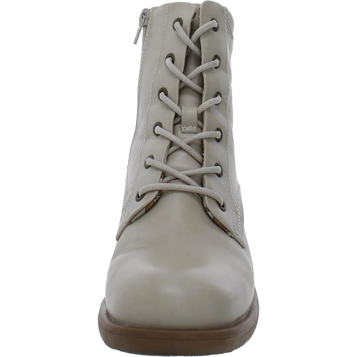 Allister Womens Faux Leather Casual Combat & Lace-Up Boots