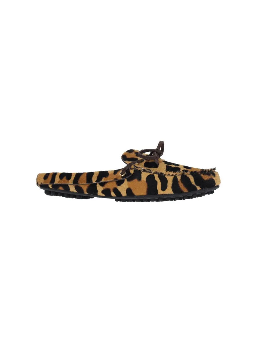 Animal Print Sabot  Brown