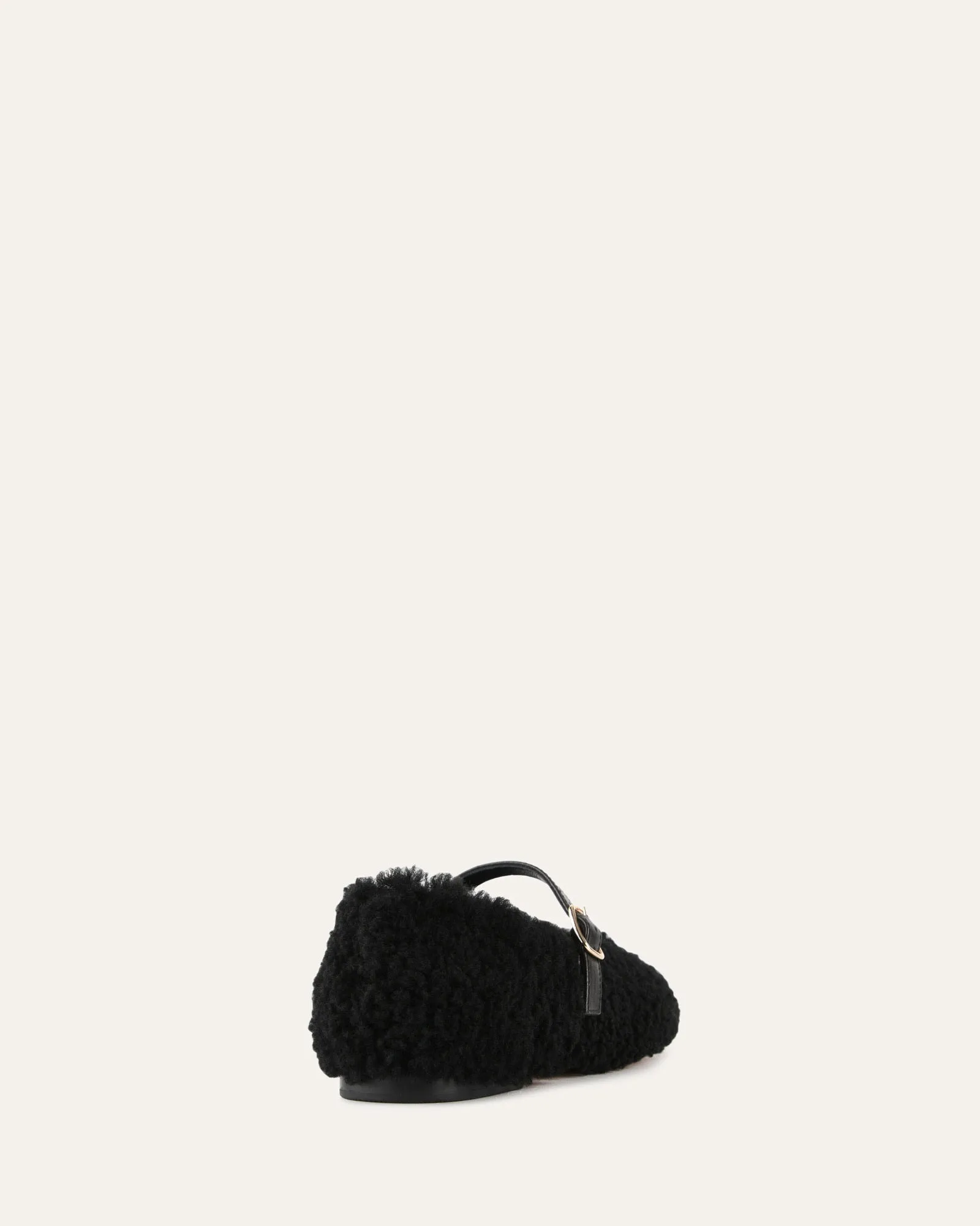 APRIL CASUAL FLATS BLACK SHEARLING