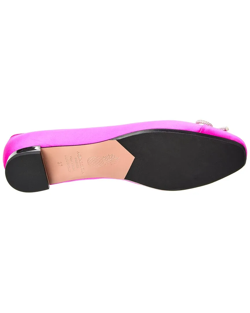 Aquazzura Parisina Crystal Satin Ballet Flat