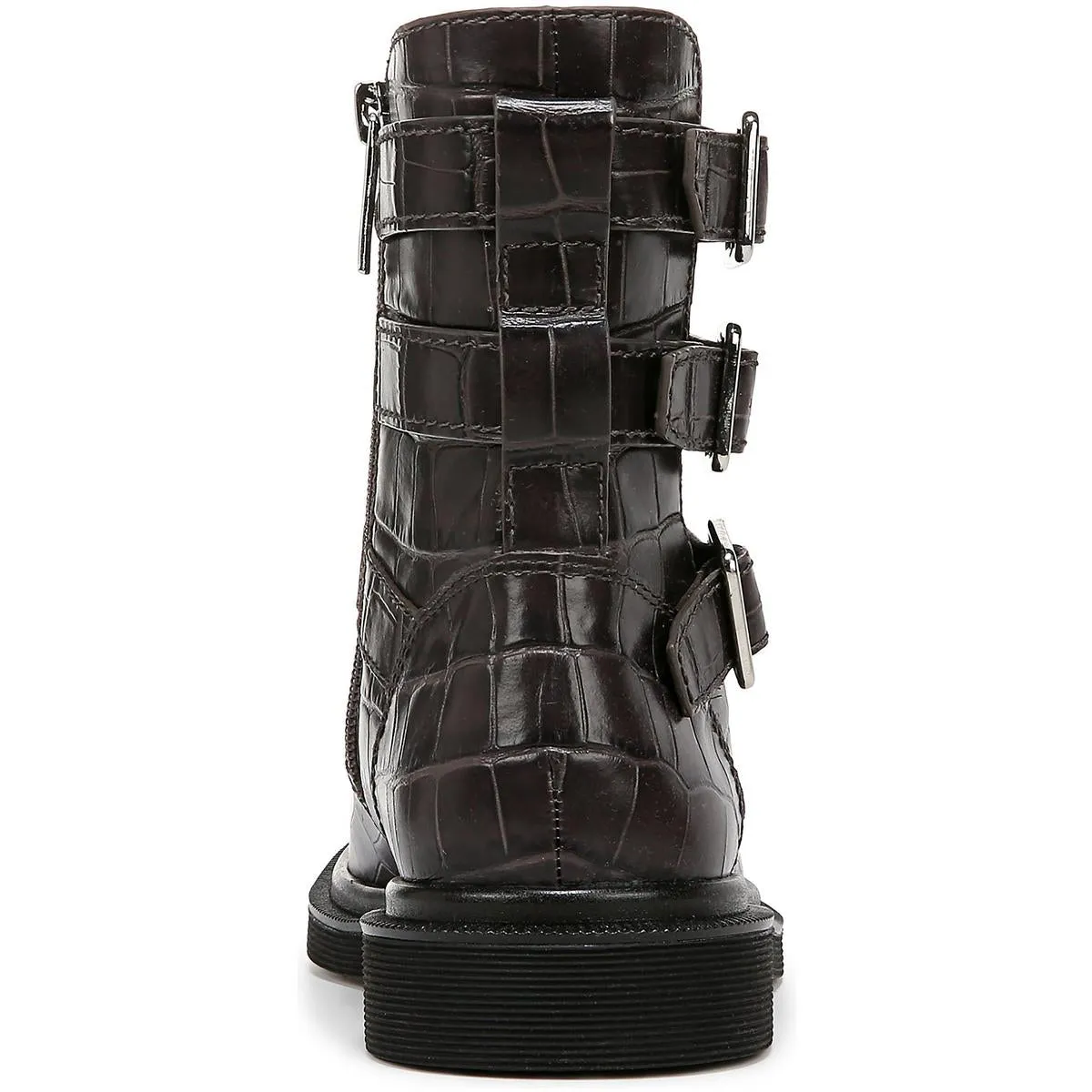 Argo Womens Zipper Leather Combat & Lace-Up Boots