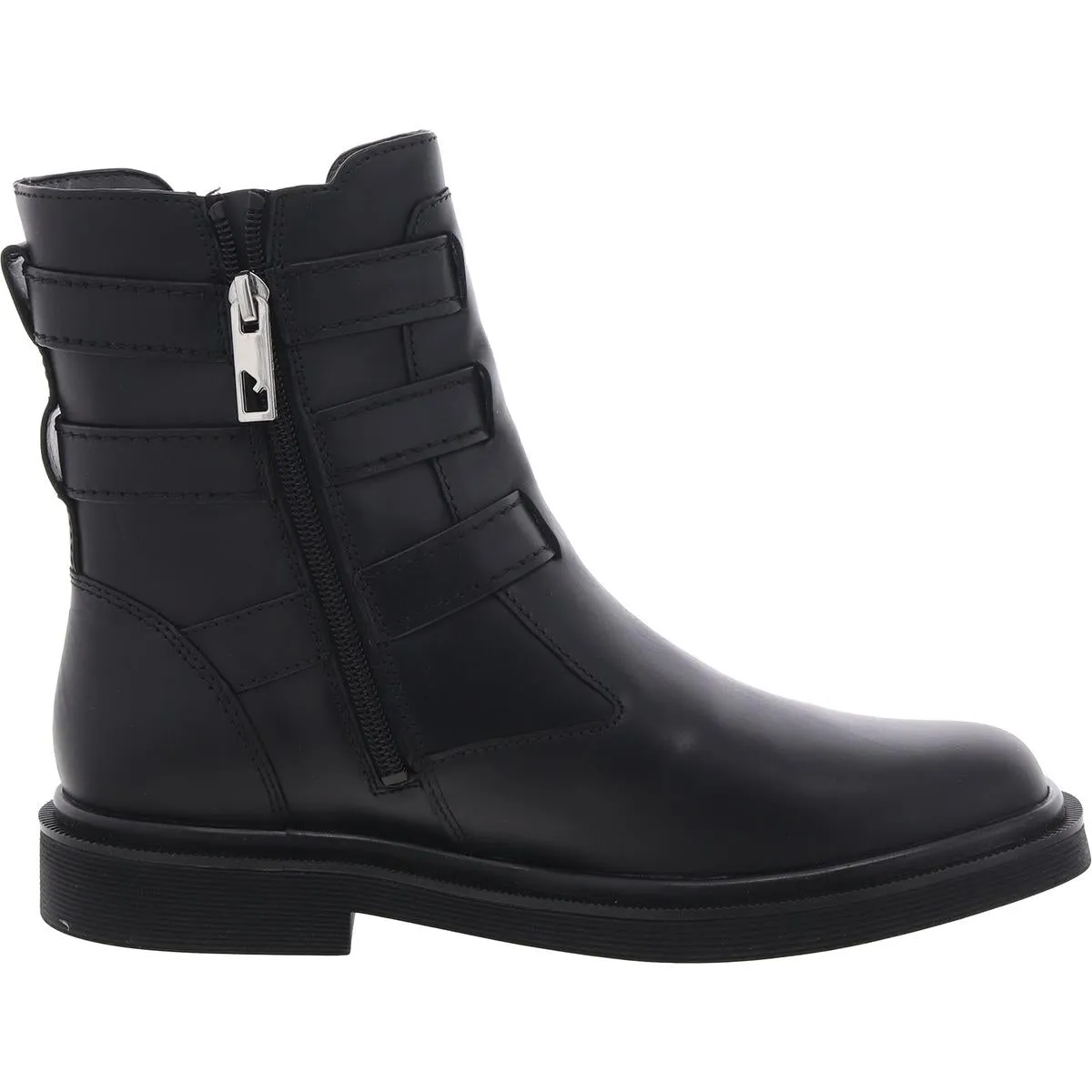 Argo Womens Zipper Leather Combat & Lace-Up Boots