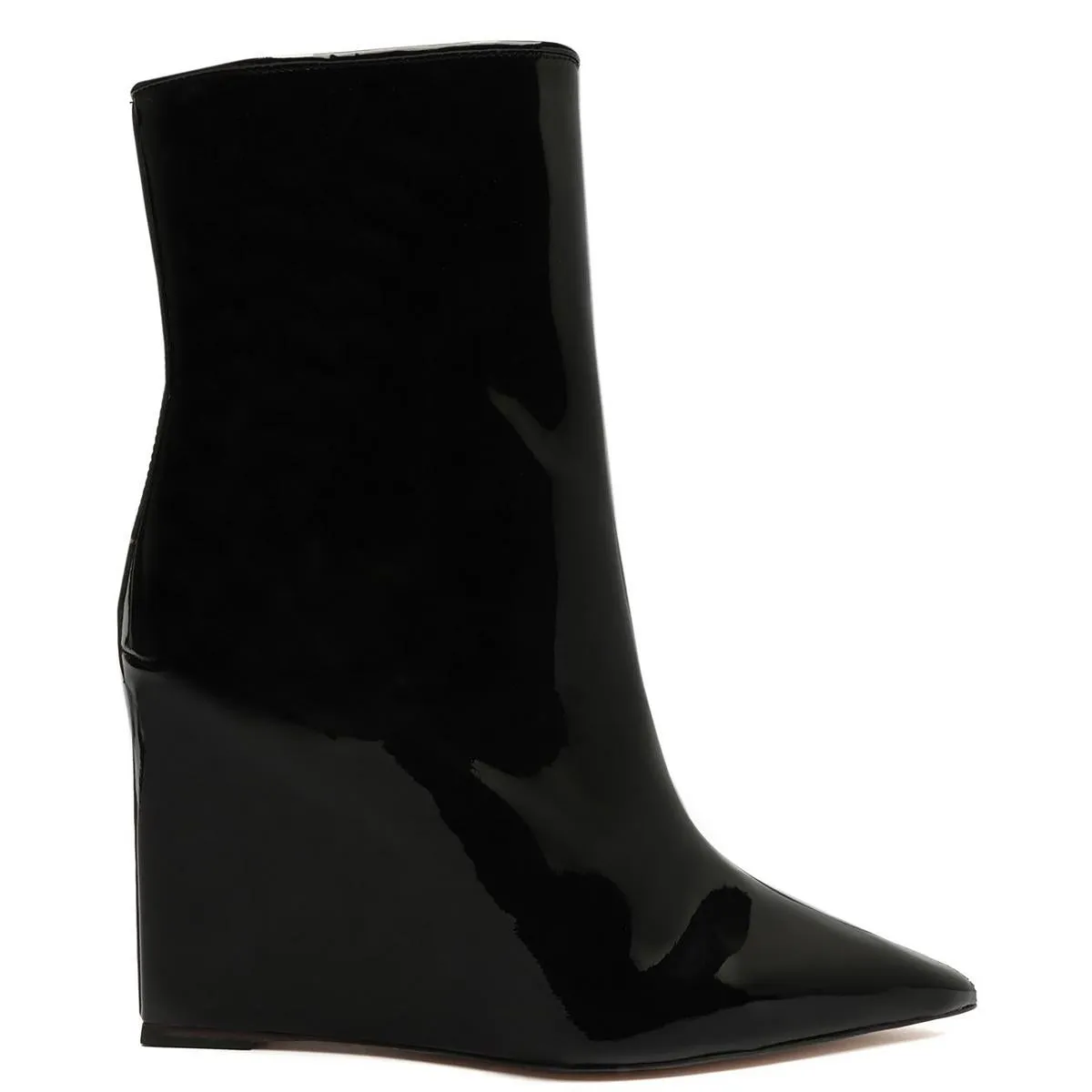 Asya Womens Patent Leather Pointed Toe Booties