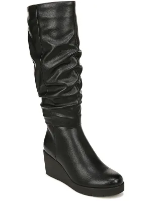 Aura Womens Zipper Slouchy Knee-High Boots