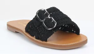 Bailey Vintage Crochet Sandal In Black