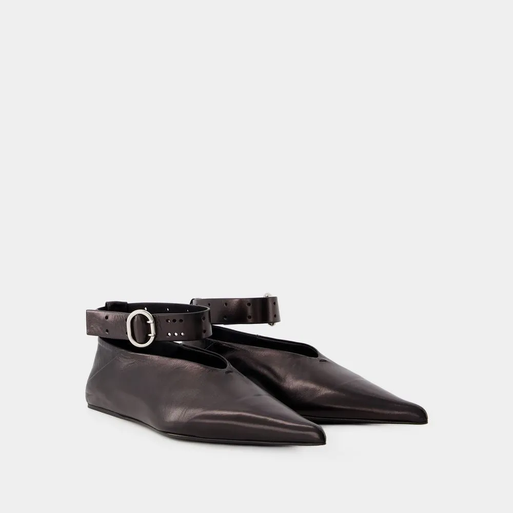 Ballet Sandals - Leather - Black