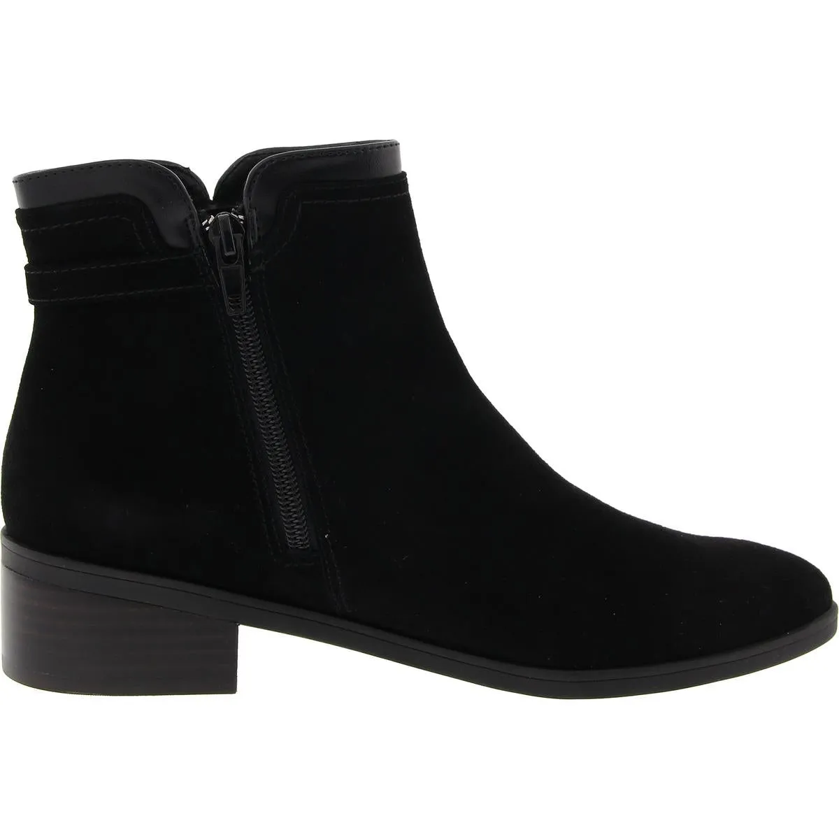 BEATRICE  Womens Block Heel Faux Suede Ankle Boots