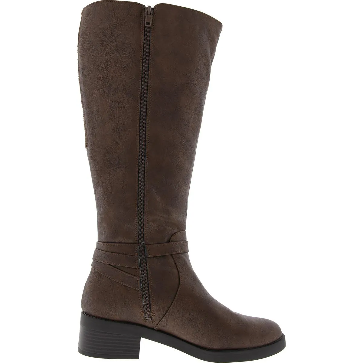 Berkley Womens Faux Leather Wide Calf Knee-High Boots
