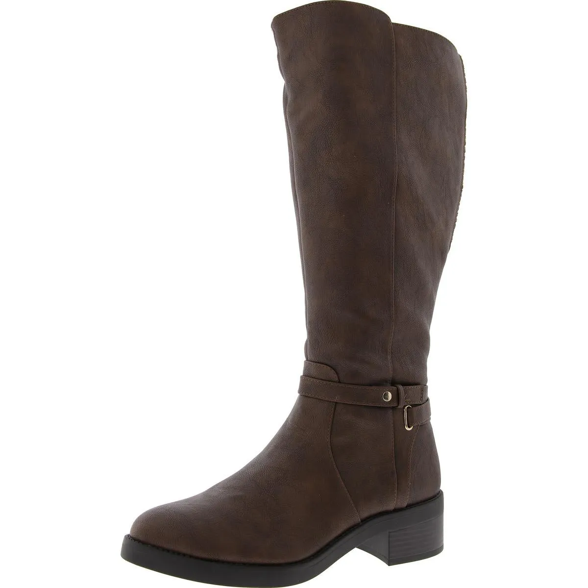 Berkley Womens Faux Leather Wide Calf Knee-High Boots
