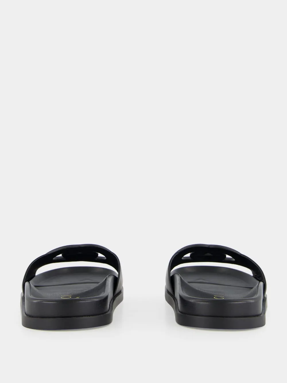 Black Cosmos Softy Leather Sandals