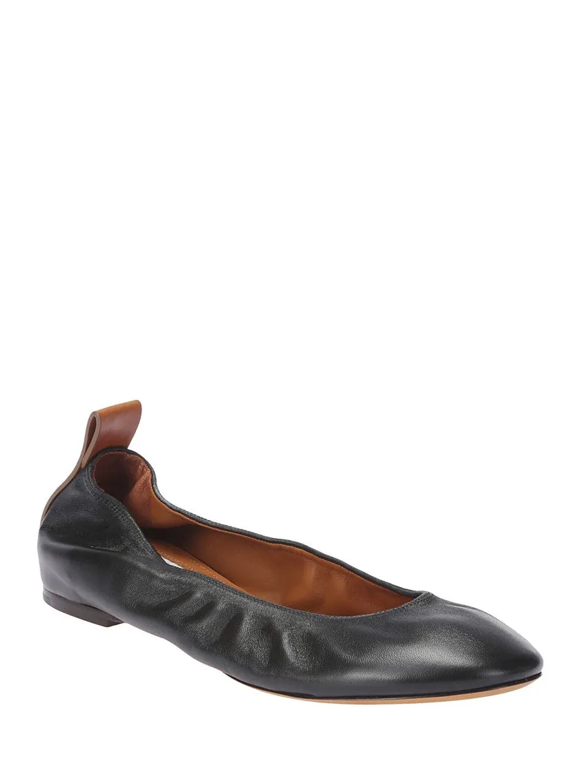 Black Round Toe Dancer Ballerinas