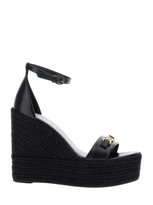 Black Wedges With High Heel And Medusa