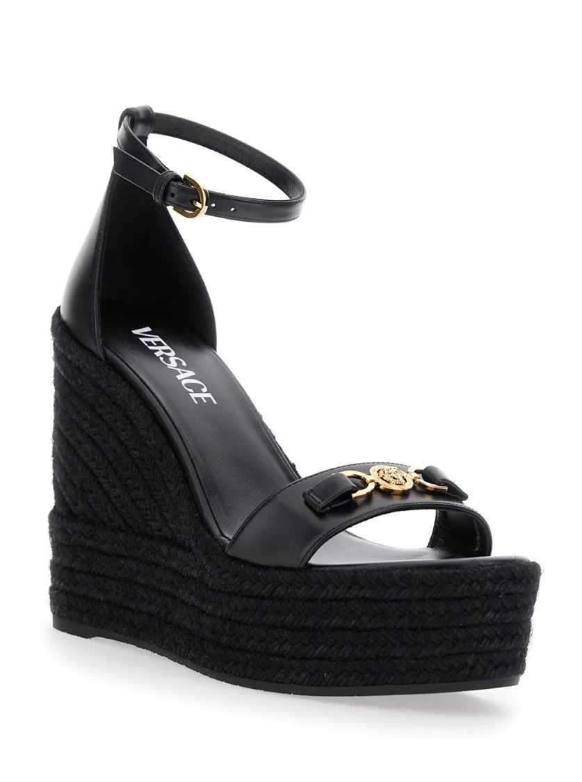 Black Wedges With High Heel And Medusa