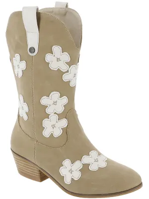 Blaze  Womens Faux Leather Pull On Cowboy, Western Boots
