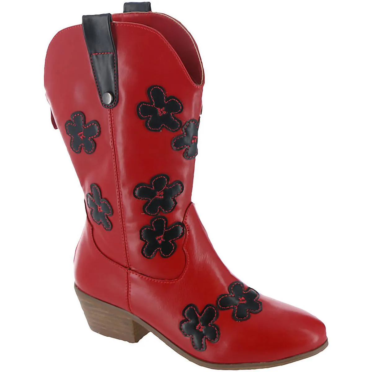 Blaze  Womens Faux Leather Pull On Cowboy, Western Boots