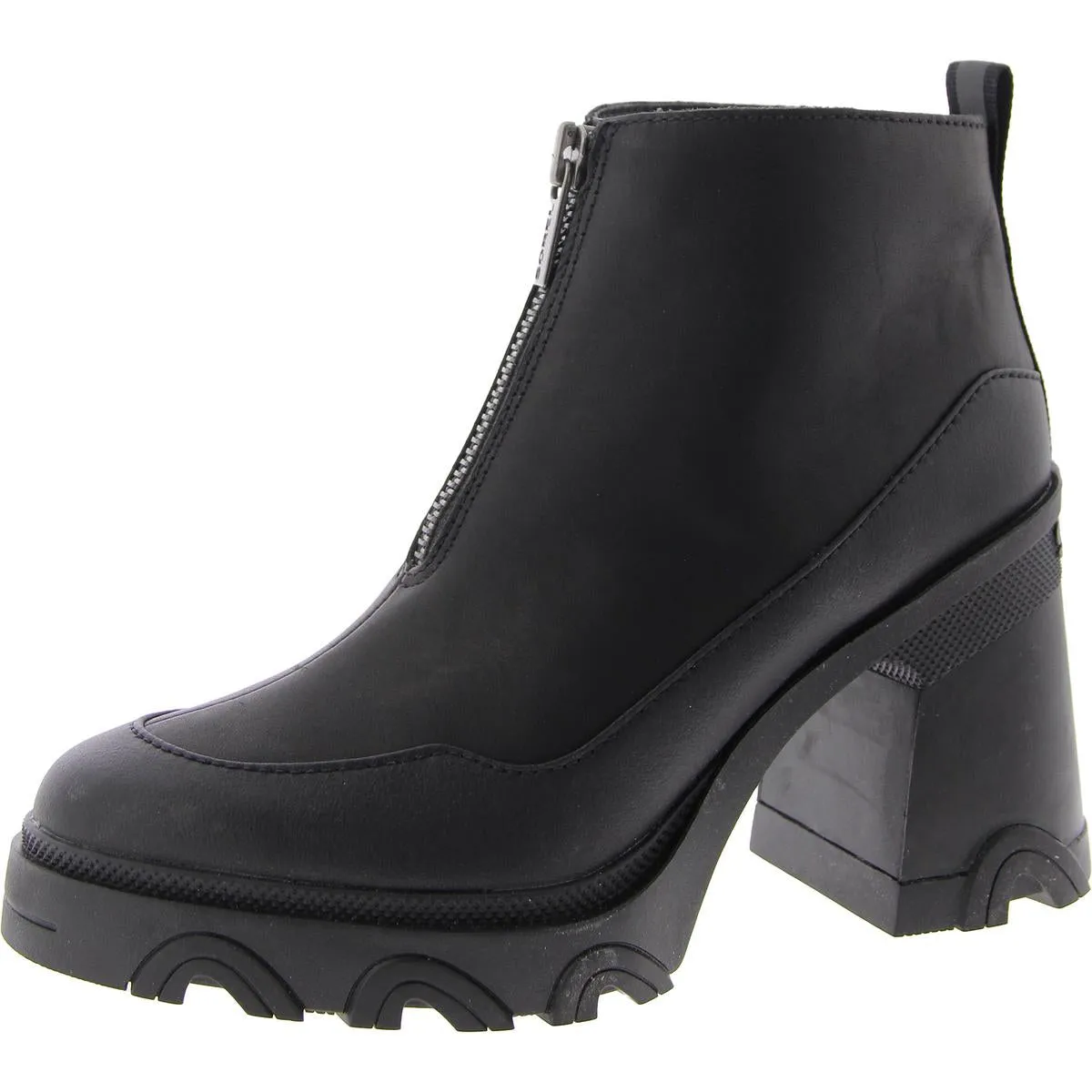 Brex Heel Zip Womens Zipper Round Toe Ankle Boots