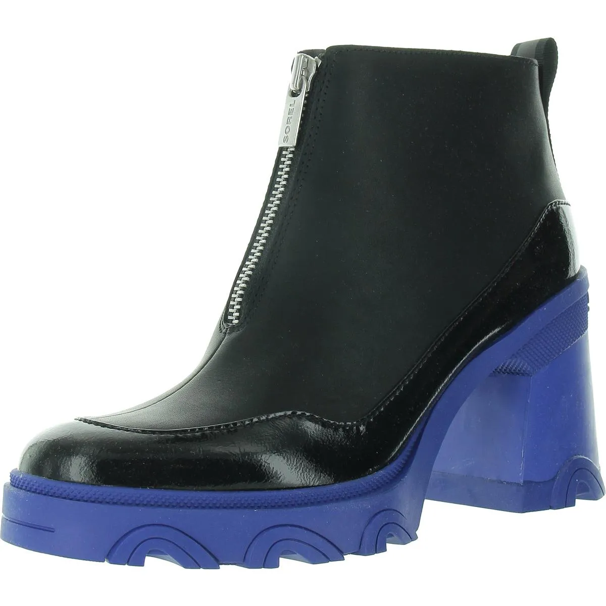 Brex Heel Zip Womens Zipper Round Toe Ankle Boots