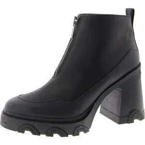 Brex Heel Zip Womens Zipper Round Toe Ankle Boots