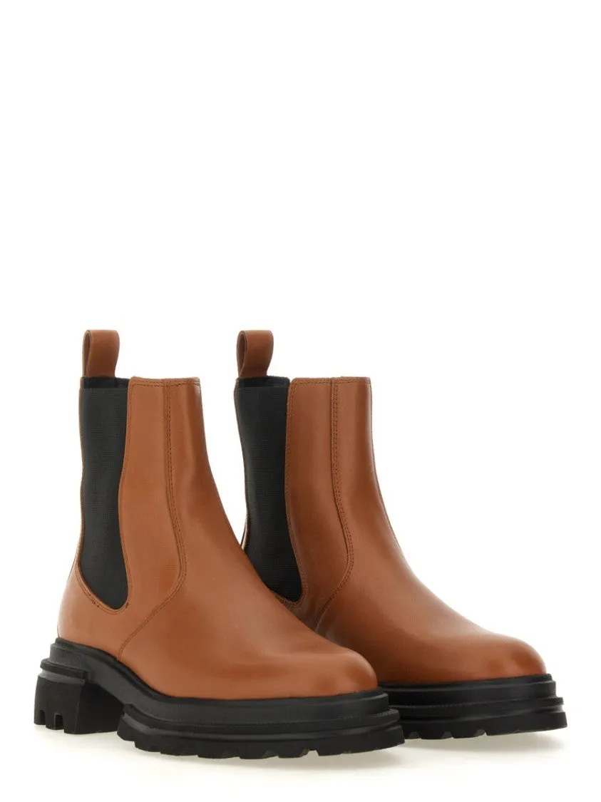 Brown Calfskin Chelsea Boots