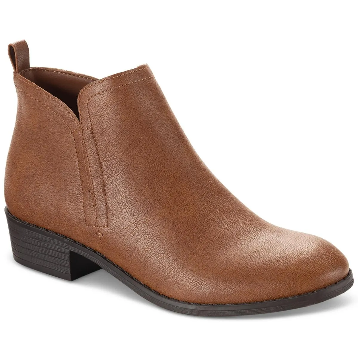 Cadee Womens Faux Leather Zipper Ankle Boots