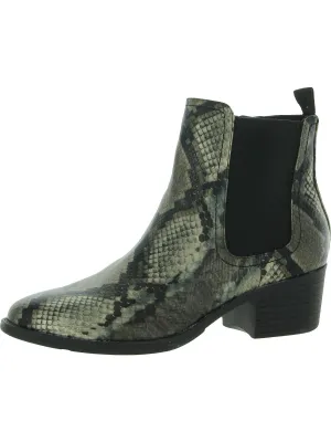 Carriage Womens Faux Leather Almond Toe Chelsea Boots