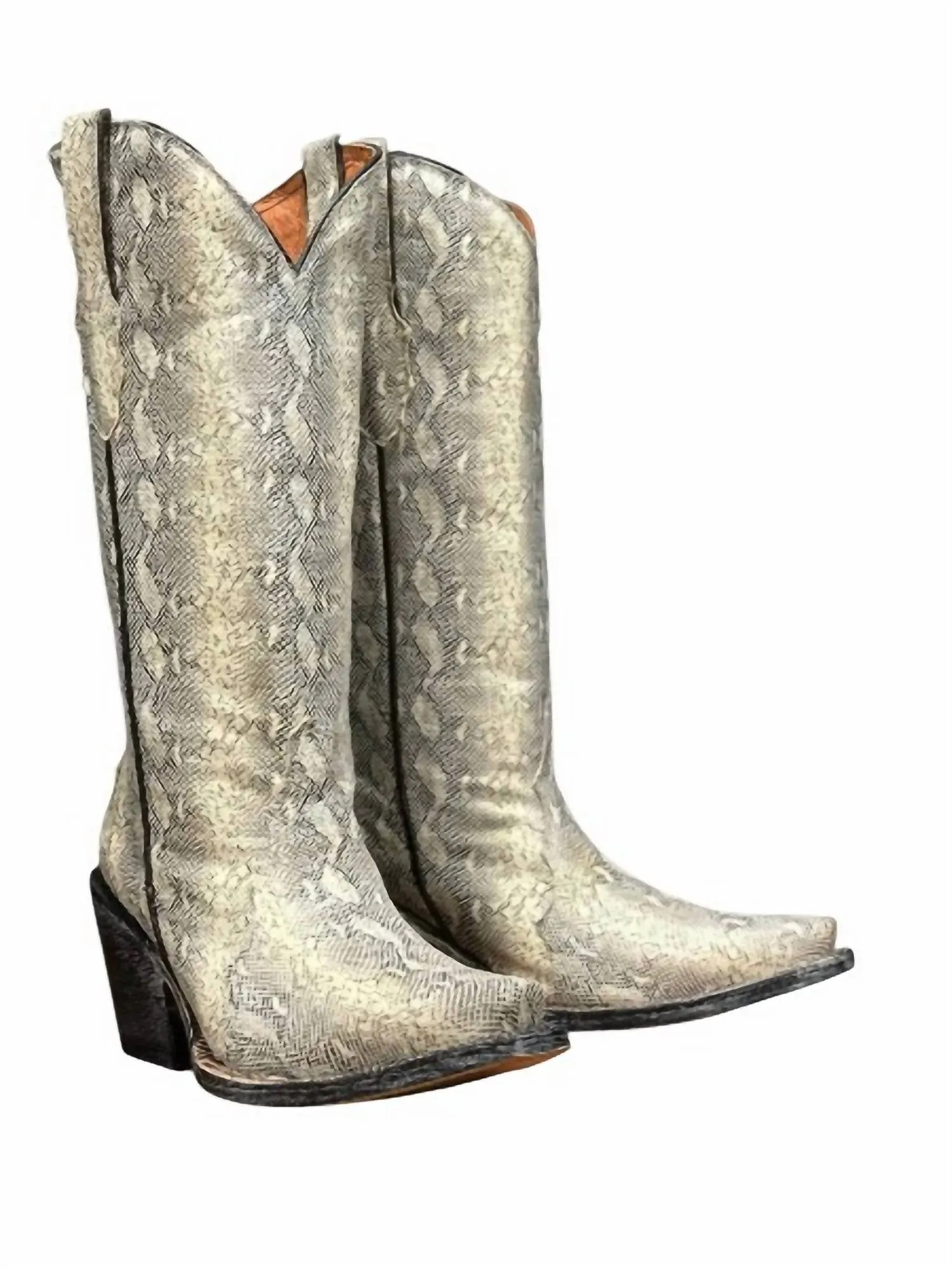 Caruguna Print Leather Boots In Cream