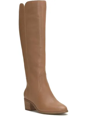 Cashlin Womens Leather Round Toe Knee-High Boots
