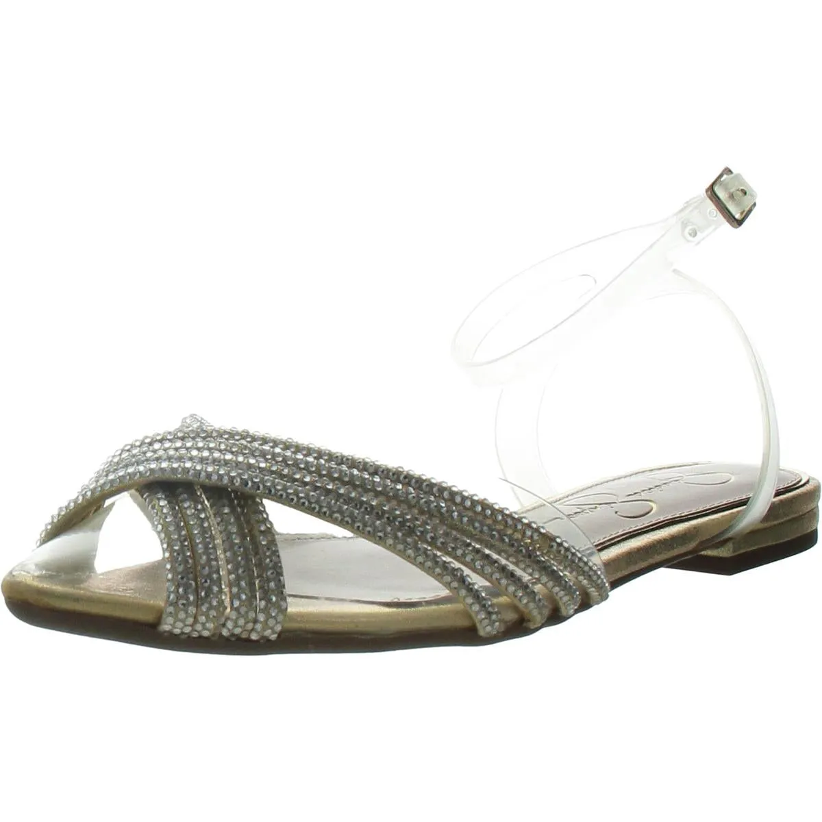 Chavi Womens Embellished Manmade Ankle Strap