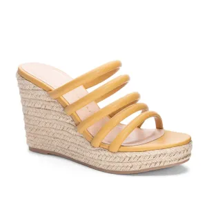Chinese Laundry Eleana Sandal Women's US 8 Yellow Wedge Heel Espadrille KHD735