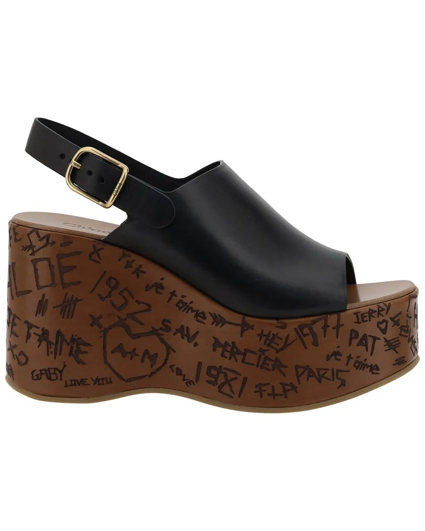 Chlo Maxime Leather-Trim Sandal