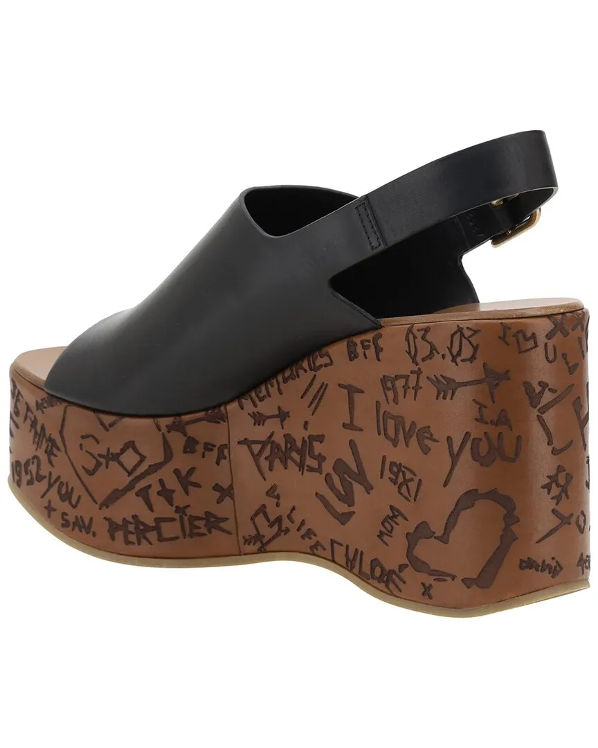 Chlo Maxime Leather-Trim Sandal