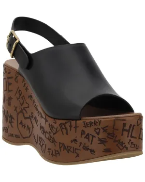 Chlo Maxime Leather-Trim Sandal