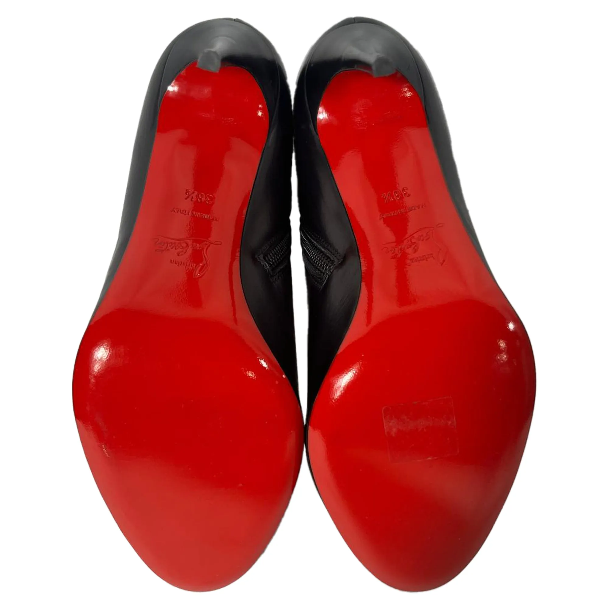 Christian Louboutin Pumppie 100 Ankle Boots in Black Calf Leather