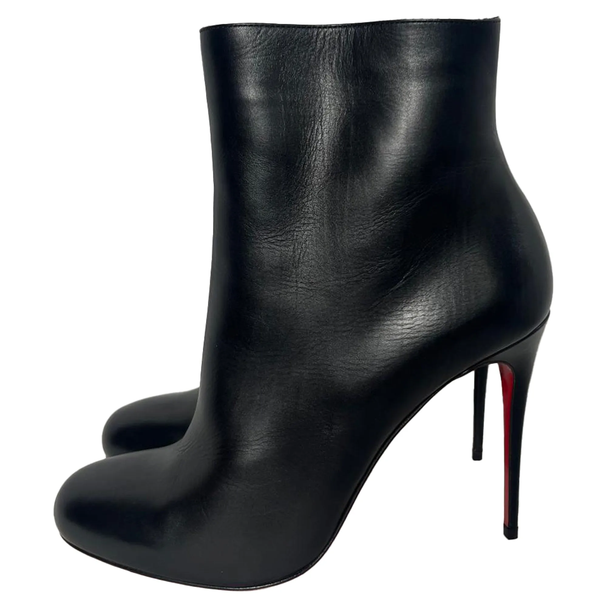 Christian Louboutin Pumppie 100 Ankle Boots in Black Calf Leather