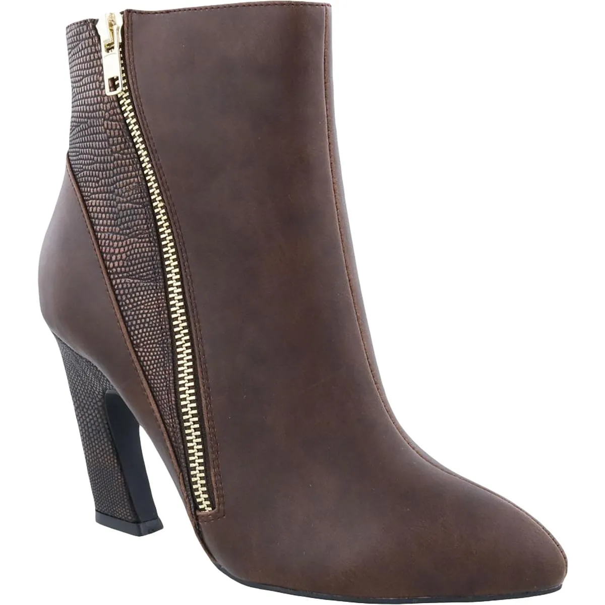 Cirque Womens Pointed Toe Zip-Up Ankle Boots