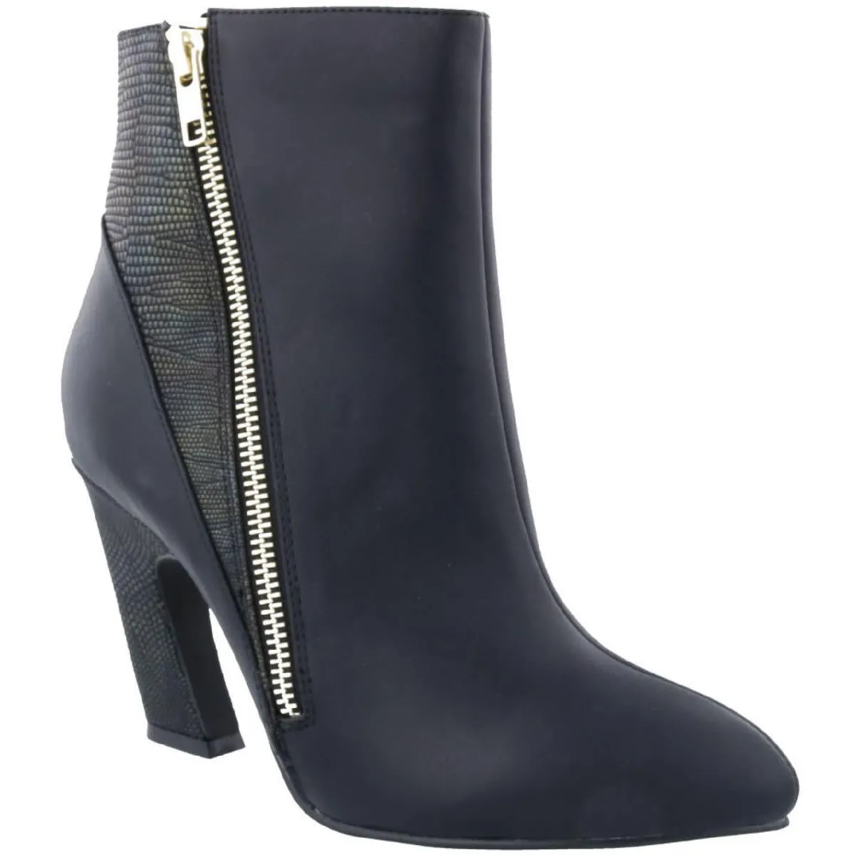 Cirque Womens Pointed Toe Zip-Up Ankle Boots